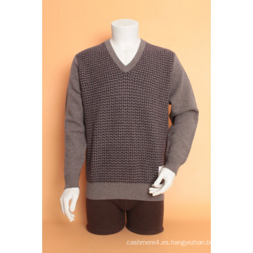 Suéter de manga larga con cuello en V de Yak Wool / Cashmere / Clothig / Garment / Knitwear